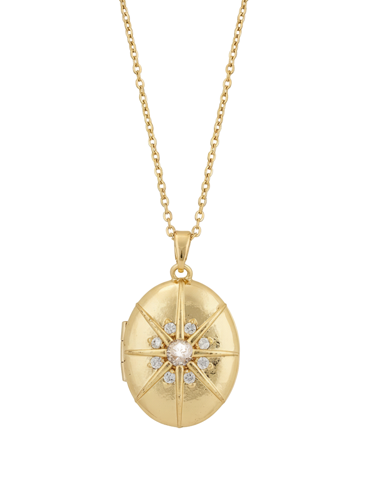 Alice Kolye - Lüks Tasarım, Açılabilir Kapaklı Madalyon, Parlak Zirkon Taşlarla Bezenmiş, Vintage ve Modern Estetik Birleşimi.