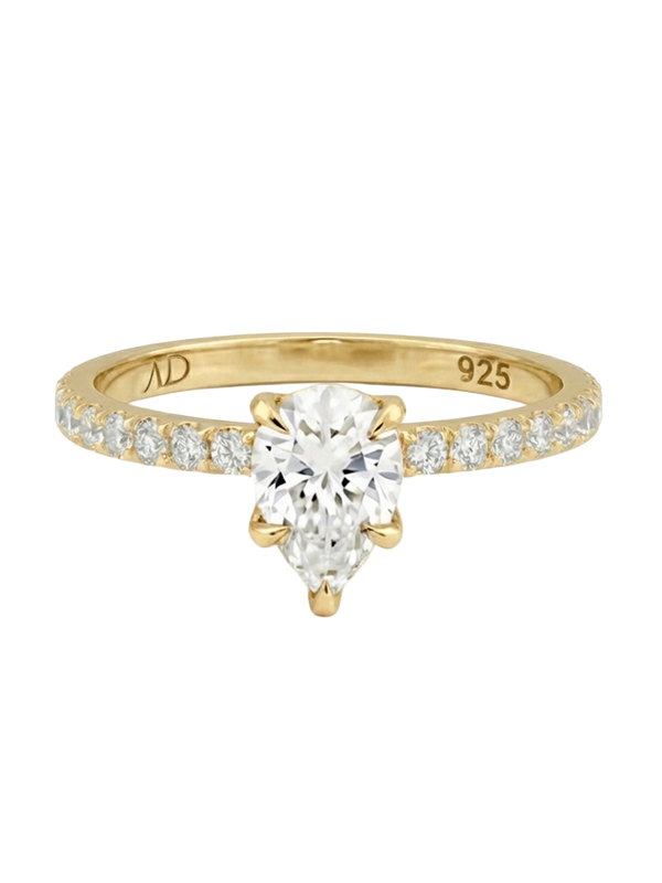 1.0CT | Pear Cut Eternity Yüzük