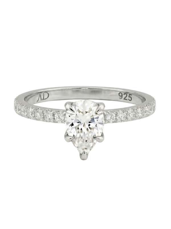 1.0CT | Pear Cut Eternity Yüzük