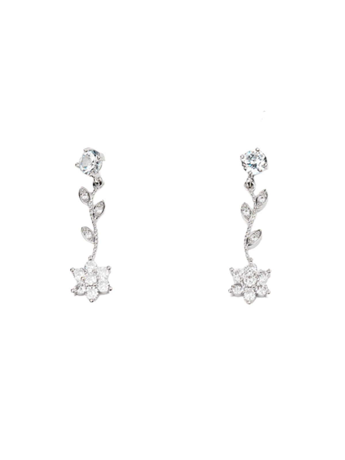 Isabella Kolye - Küpe Set, feminen bir ışıltı yaratan çiçek formundaki zirkon taşlarla süslenmiş şık tasarım.