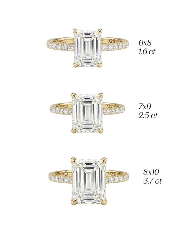2.5CT | Emerald Cut Eternity Yüzük