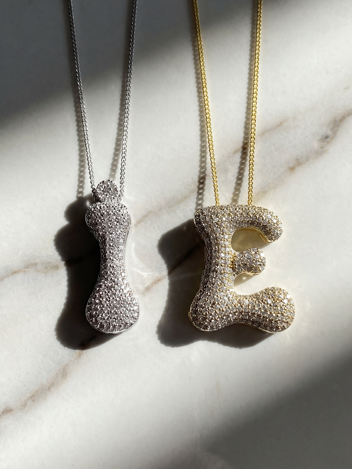 Bubble Stone Letter Necklace