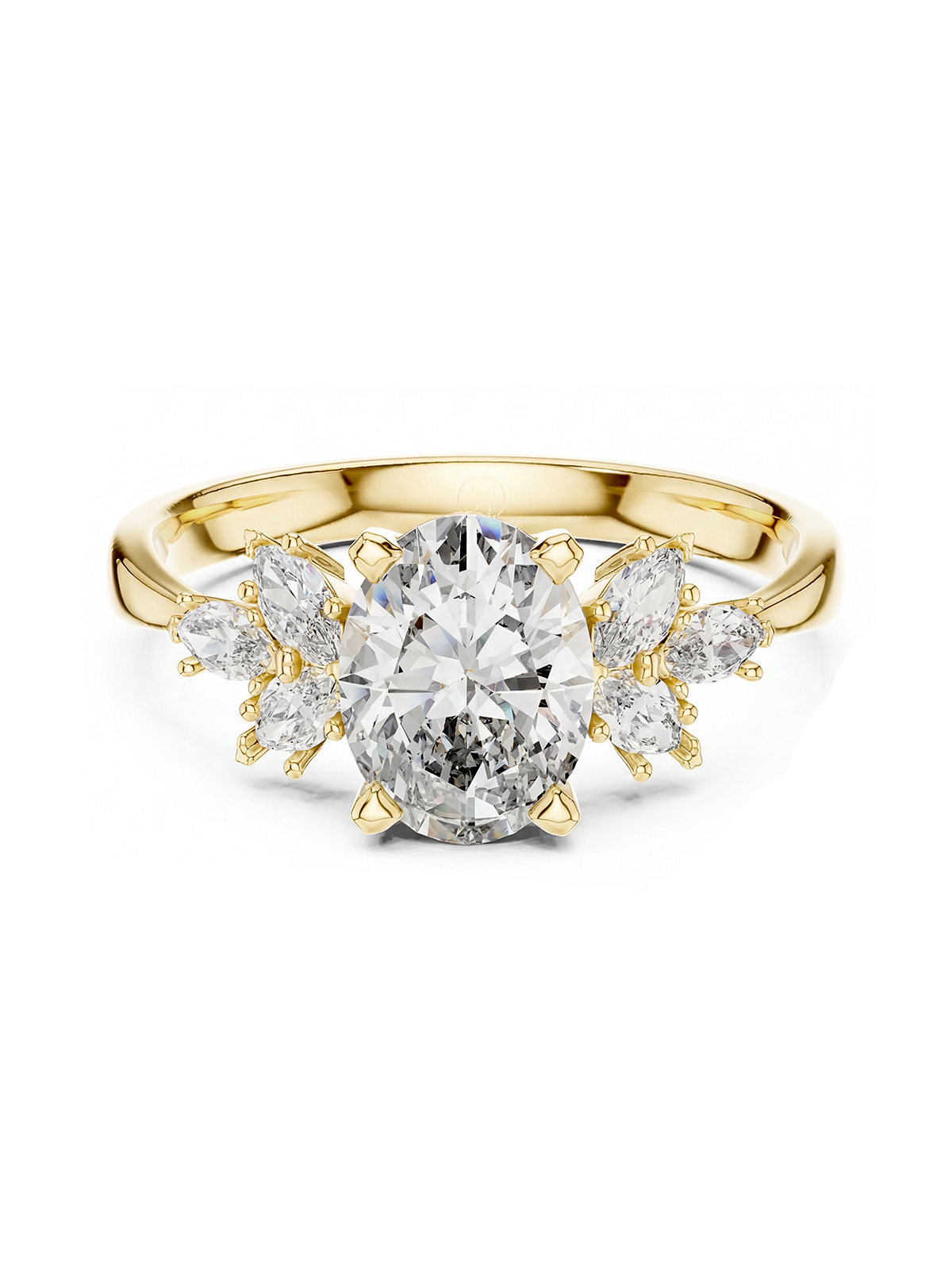 2.3CT | Oval Kesim Floral Yüzük